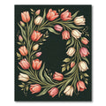 Elegantly Curving Pastel Tulip Wreath Rug