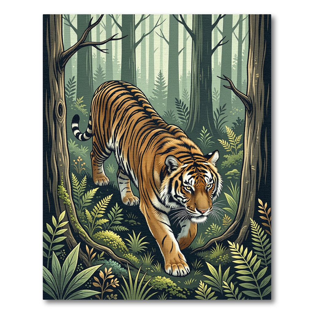 Vivid Tiger Orange Jungle Surroundings Rug