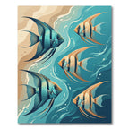 Elegant Angelfish Swimmer Ocean Surface Art Rug