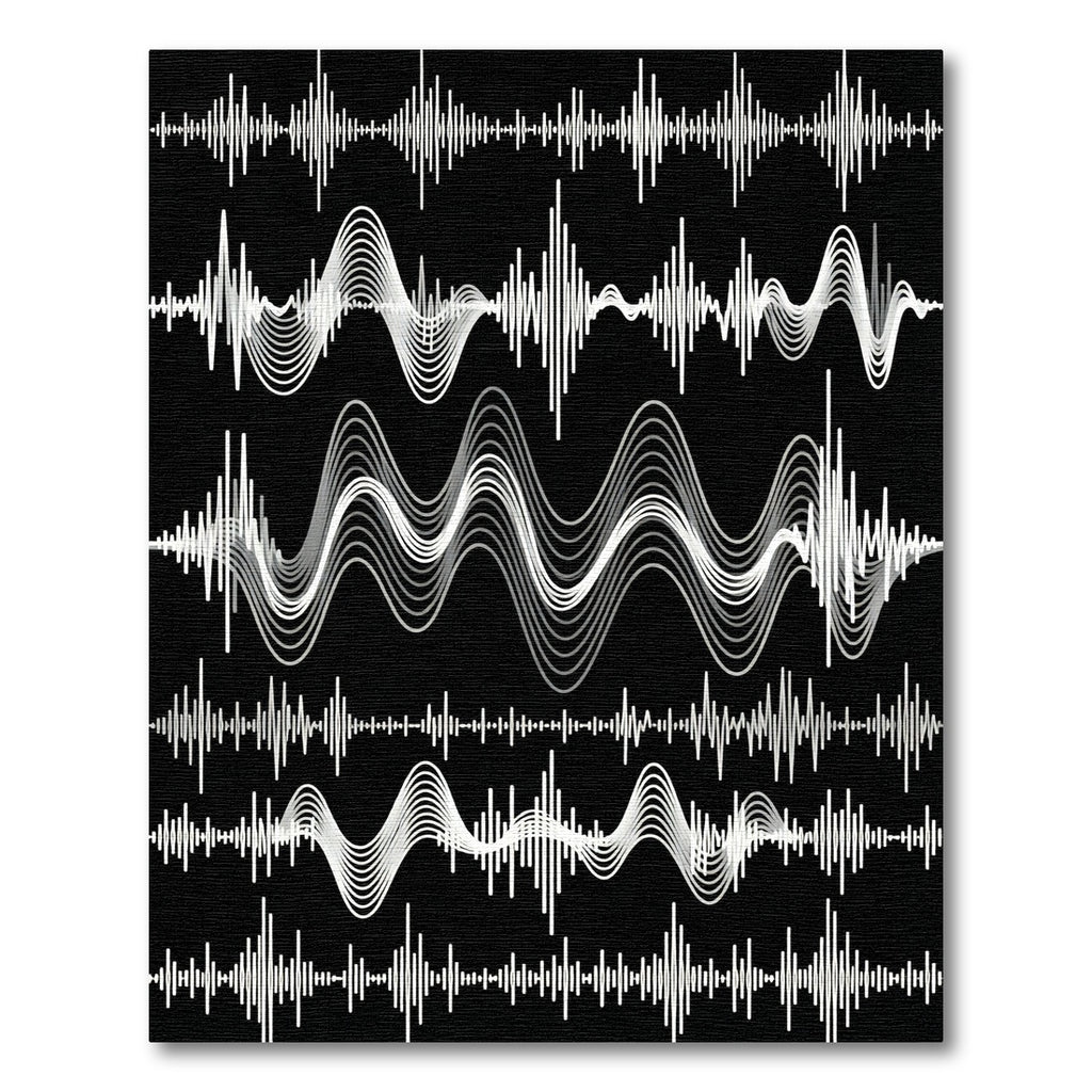 White Soundwave Amplitude Graph Rug