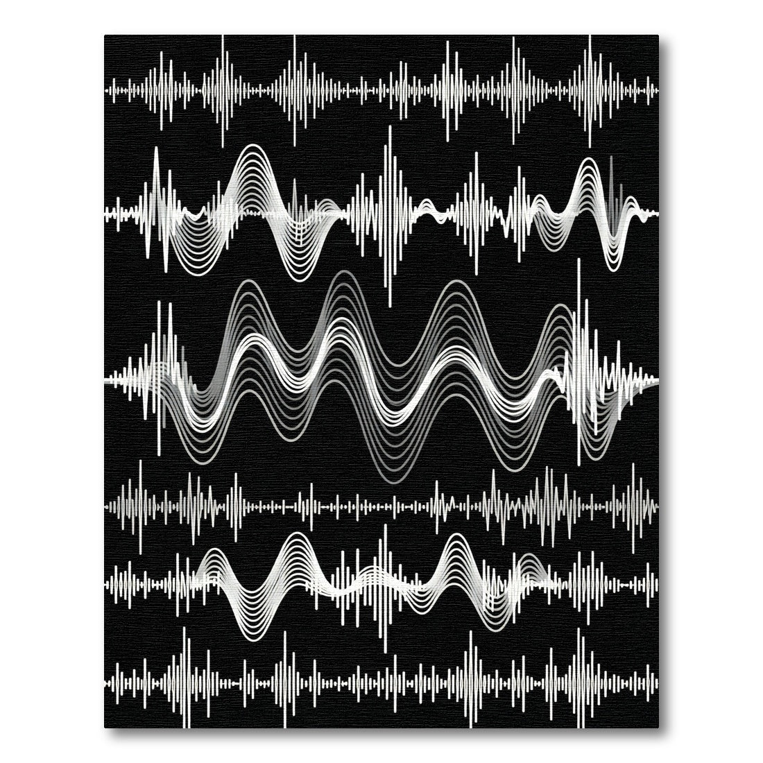 White Soundwave Amplitude Graph Rug