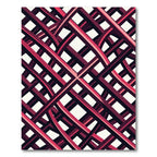 Modern Magenta Intersecting Linear Grid Rug