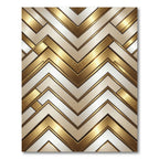Luxurious Metallic Gold Angular Geometric Art Rug
