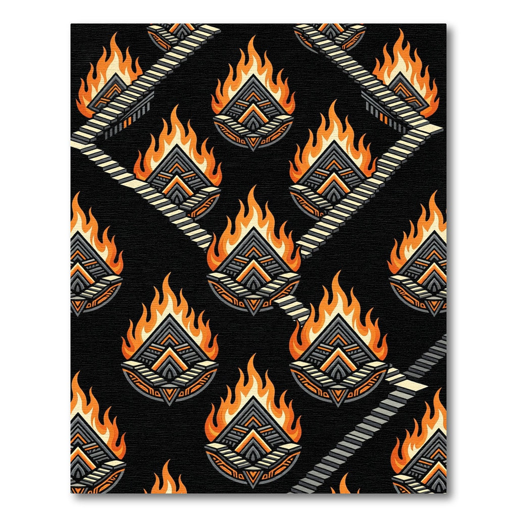 Fiery Diamond Stairway Geometric Rug