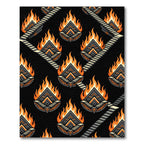Fiery Diamond Stairway Geometric Rug