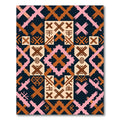 Pink Brown Geometric Tribal X Rug