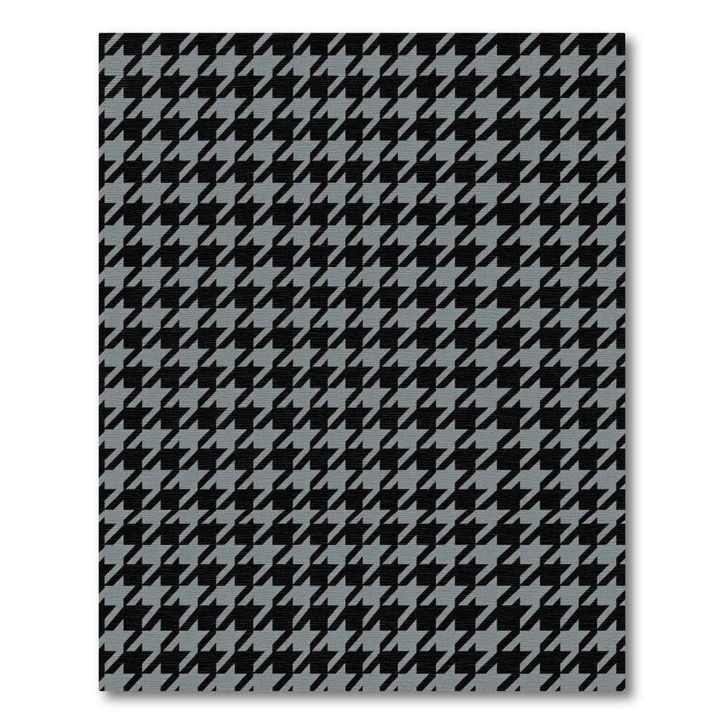 Classic Black Gray Houndstooth Checkered Rug
