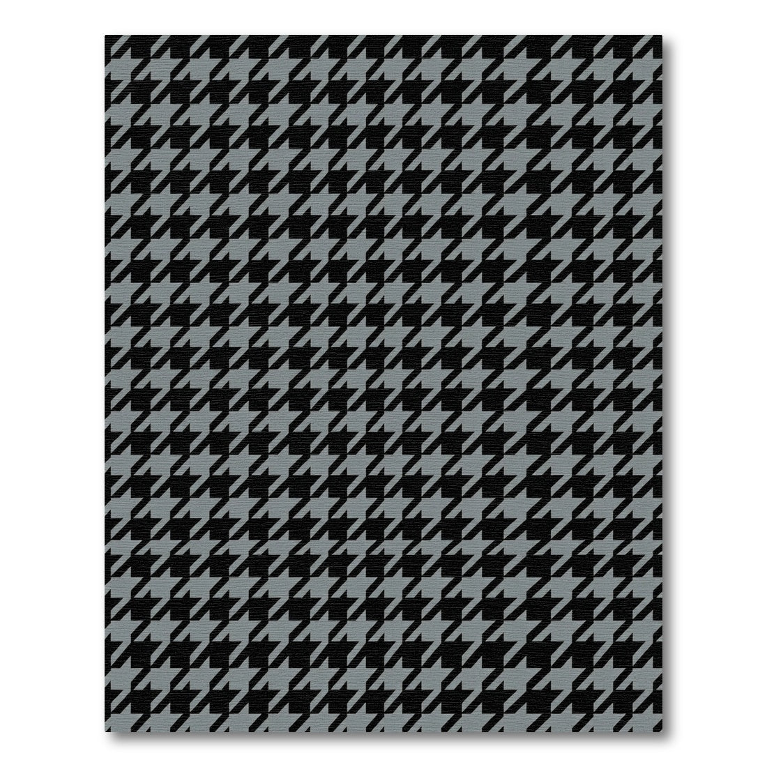 Classic Black Gray Houndstooth Checkered Rug