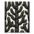 Dark Gray Cactus Spiky Botanical Repeat Rug