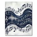 Abstract Navy Musical Wave Art Rug