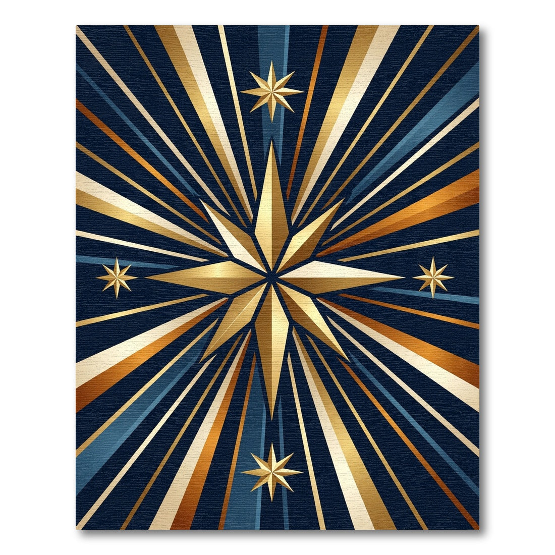 Golden Art Deco Radiant Starburst Rug