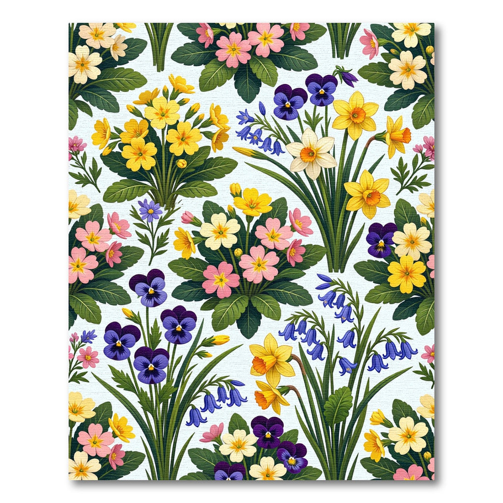 Vibrant Spring Meadow Floral Botanical Rug