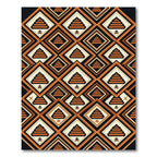 Geometric Terracotta Step Pyramid Diamond Rug