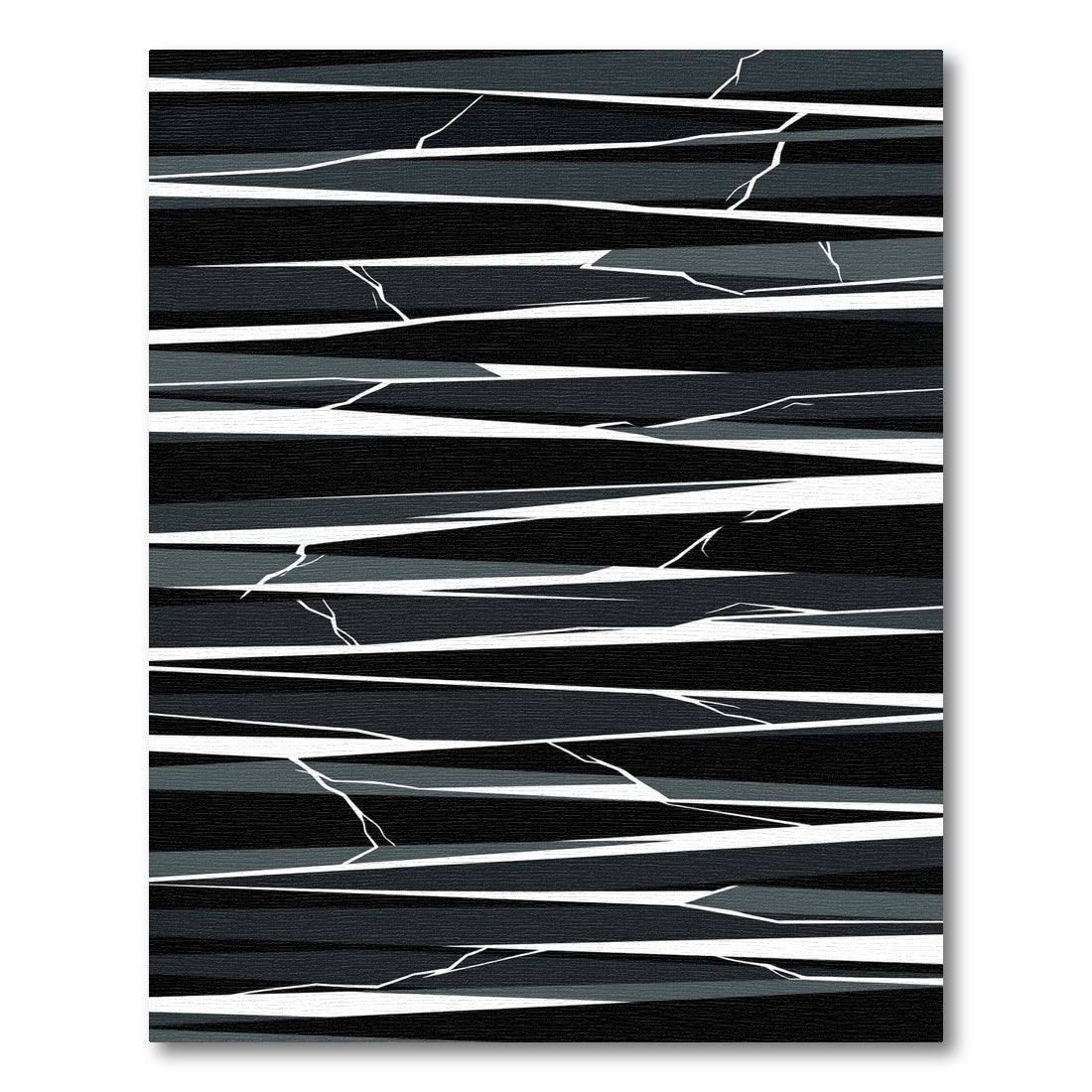 Monochromatic Abstract Jagged Lines Rug