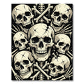 Gothic Monochrome Skull Crossbone Artwork Rug