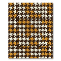 Classic Houndstooth Brown Gold Rug