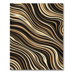 Earthy Wavy Brown Fluid Stripe Rug