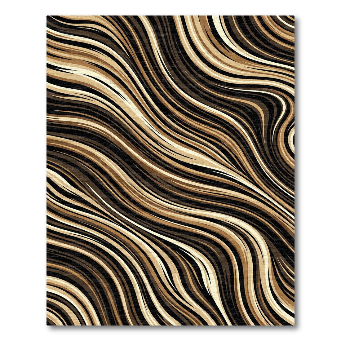 Earthy Wavy Brown Fluid Stripe Rug