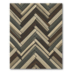 Neutral Herringbone Cable Knit Texture Rug