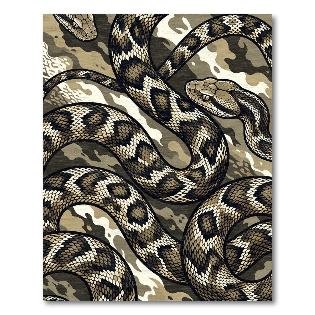Camo Serpentine Reptile Landscape Rug