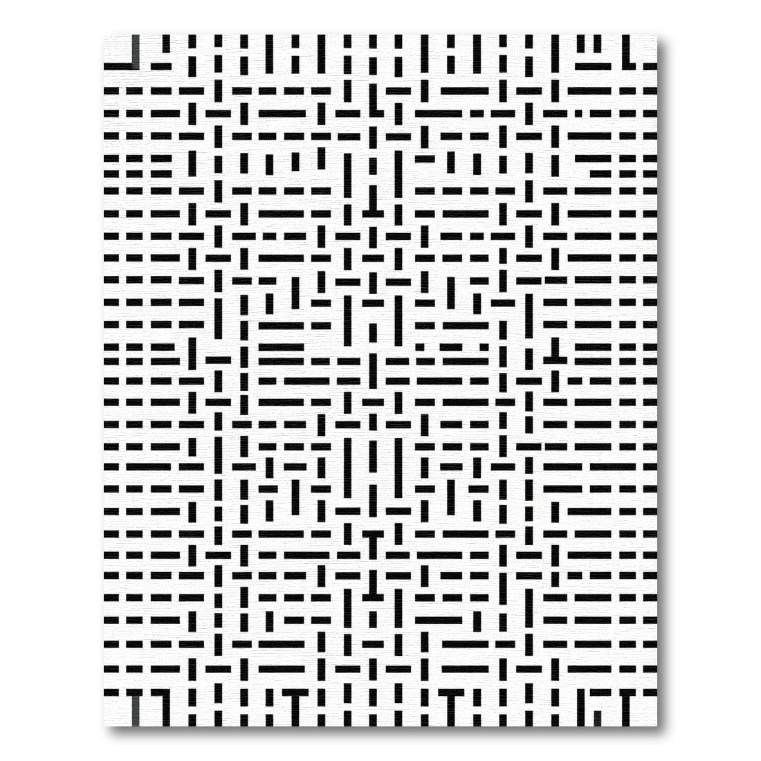 Abstract Black White Line Grid Rug