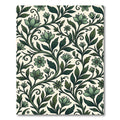 Elegant Forest Green Botanical Scroll Rug