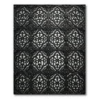 Black Ornate Gothic Scroll Medallion Rug