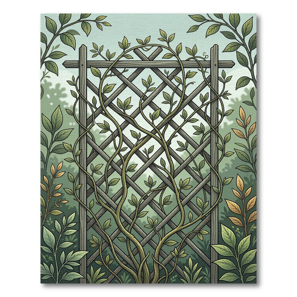 Lush Botanical Trellis Garden Verdant Rug