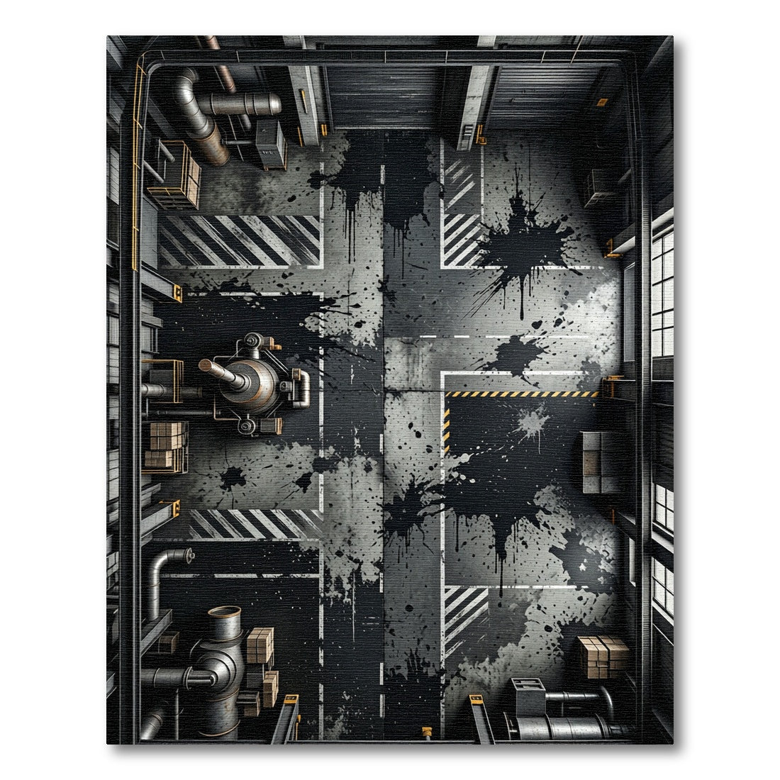 Industrial Splatter Grunge Floor Rug
