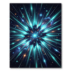 Radiant Teal Cosmic Supernova Burst Rug