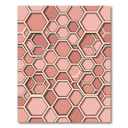 Geometric Hexagon Soft Rose Blush Tile Rug
