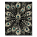 Elegant White Peacock Feather Mandala Rug