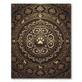 Elegant Bronze Paw Print Medallion Rug