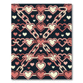 Pink Hearts Chain Pattern Rug