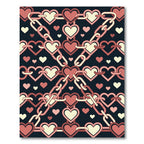 Pink Hearts Chain Pattern Rug