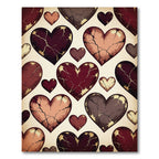 Cracked Heart Antique Red Textured Tapestry Rug