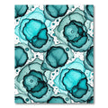 Teal Abstract Alcohol Ink Swirl Rug