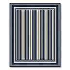 Classic Navy Cream Vertical Stripes Rug