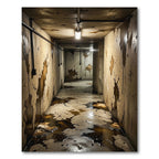 Grungy Brown Splatter Textured Hallway Rug