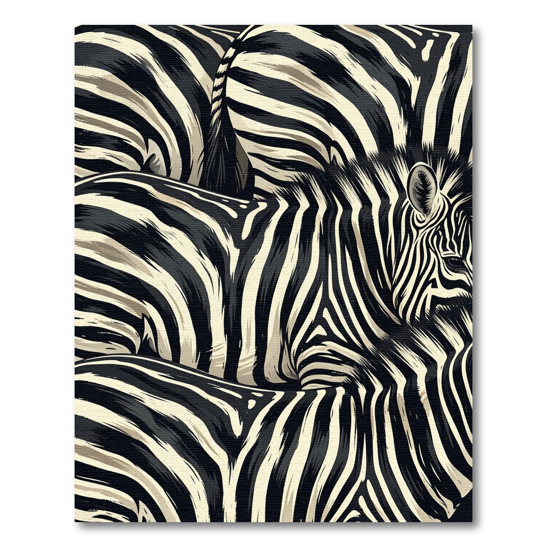 Bold Zebra Stripe Texture Rug