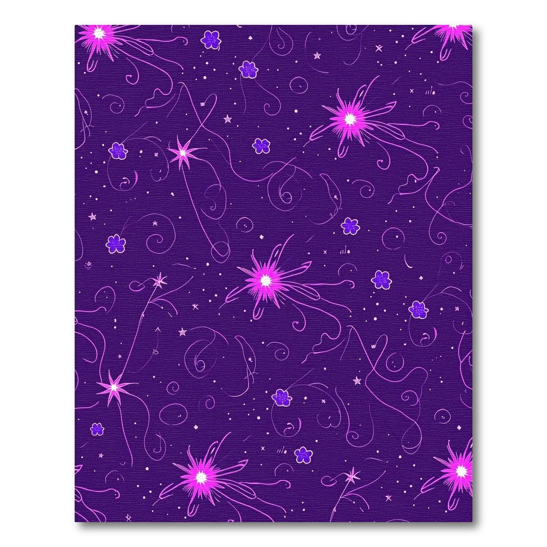 Purple Pink Starburst Floral Swirls Rug