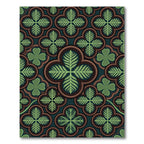 Gothic Fern Leaf Emerald Quatrefoil Rug