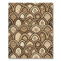 Earthy Brown Art Deco Arch Scallop Rug