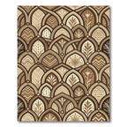 Earthy Brown Art Deco Arch Scallop Rug