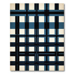 Classic Blue Crosshatch Grid Rug