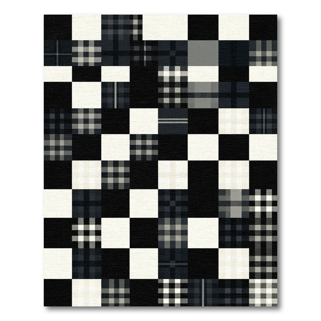 Checkerboard Plaid Squares Patchwork Rug