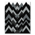 Modern Monochrome Gray Geometric Chevron Rug