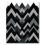 Modern Monochrome Gray Geometric Chevron Rug