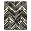 Black Cream Tribal Sun Tipi Zigzag Rug