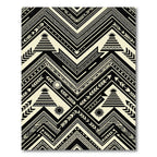 Black Cream Tribal Sun Tipi Zigzag Rug